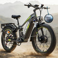 Seemoon 6000W Electric Bike for Adults,45 MPH up to 120Mile Dual Motor Ebike,60V 30Ah Battery,24" Fat Tire Electric Bicycle with Throttle Lock for Hunting Off-Road Commuter,Full Suspension E-bike