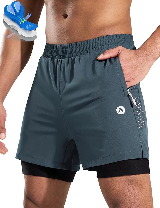 Nepest Men's Mountain Bike Shorts 4D Padded Cycling Bicycle Biker Riding Loose-fit Gel Padding MTB Shorts Zipper Pockets