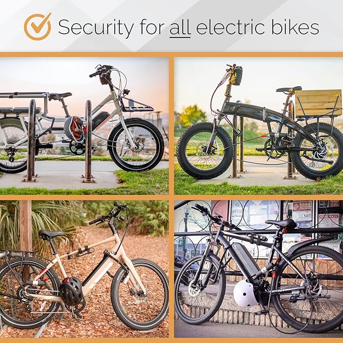 Via Velo 2 Electric Bike Bike Lock Set | Same Key System 4 Keyed Alike keys, Heavy-Duty Hard Steel | 33.5" Folding Lock | 11" Bicycle ULock | 6' Cable | for Electric Bike Fat Tire Scooter Folding Bike