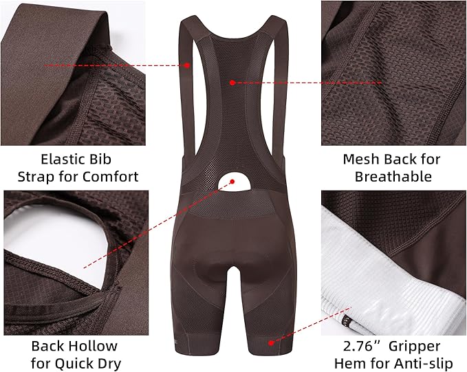 Cycling Bib Shorts for Men - Road Bike Bicycle Breathable Padded Riding Tights