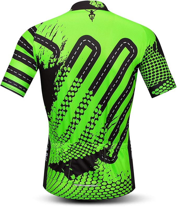 Weimostar Men's Cycling Jersey Short Sleeve Bike Clothing Multicolored Diamond