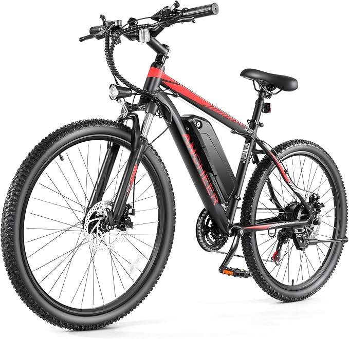 ANCHEER Electric Bike for Adults, [Peak 750W Motor] Electric Mountain Bike, 26" Sunshine Ebike, 55 Miles 20-22MPH Electric Bicycle with 48V/374Wh Battery, 7/21Speed, UL2849 Compliant