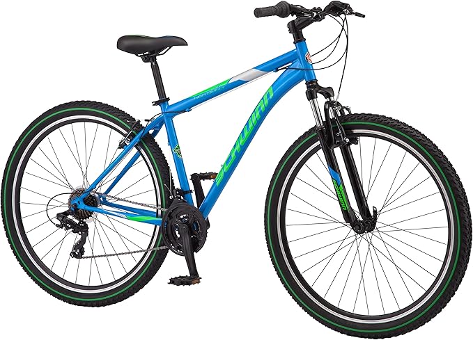 Schwinn High Timber Mountain Bike for Adult Youth Men Women Boys Girls, 24 to 29-Inch Wheels, 7 or 21-Speeds, Front Suspension, Aluminum and Steel Frame Options