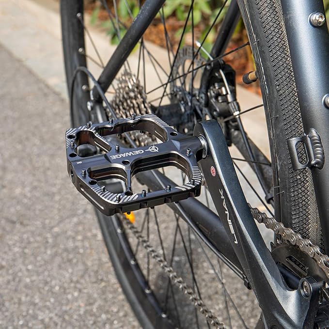 Mountain Bike Pedals -Bicycle Flat Pedals Aluminum 9/16" Sealed Bearing -Wide Platform for Road Mountain Gravel BMX MTB Bike Ideal for Downhill & Trail