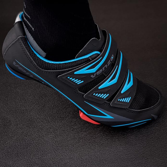 Venzo Bike Bicycle Women's Ladies Cycling Riding Shoes - Compatible with Peloton, Look Delta & for Shimano SPD-SL - Perfect for Road Racing Indoor Exercise Bikes 43 Black