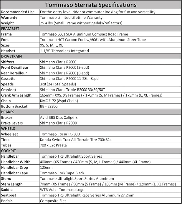 Tommaso Sterrata Sport Performance Aluminum Gravel Bike Carbon Fork Shimano Claris 24 Speeds Road Bicycle Men Road Bikes for Men