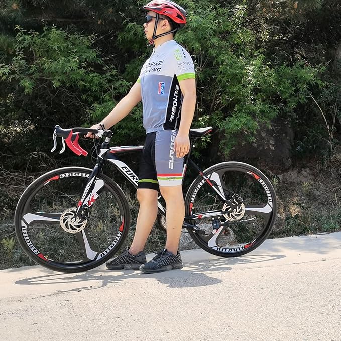 EUROBIKE Road Bike 700C Wheels 21 Speed Dual Disc Brake Bicycle 54cm Frame Bicycle for Men