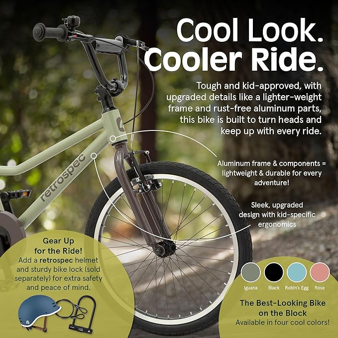 Retrospec Koda Plus Kids Bike for Boys & Girls Ages 6-8 Years - 20" Children's Bicycle, Adjustable Seat & Handlebars