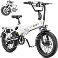 Jasion EB7 2.0 Adult Electric Bicycles, 28MPH Folding Electric Bike,1200W Peak Motor, 480WH Battery 55Miles Commute Ebikes for Adults,Shock Absorber,20" Fat Tire for City,Beach,Snow,Mountain