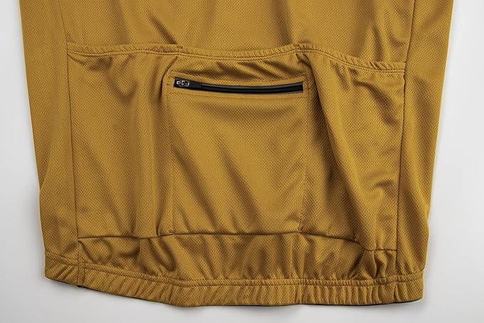 Men's Cycling Jersey Short Sleeves Bike Jersey 1/3 Zipper Solid Color Club Fit, Biking Cycling Shirt Zipper Pocket