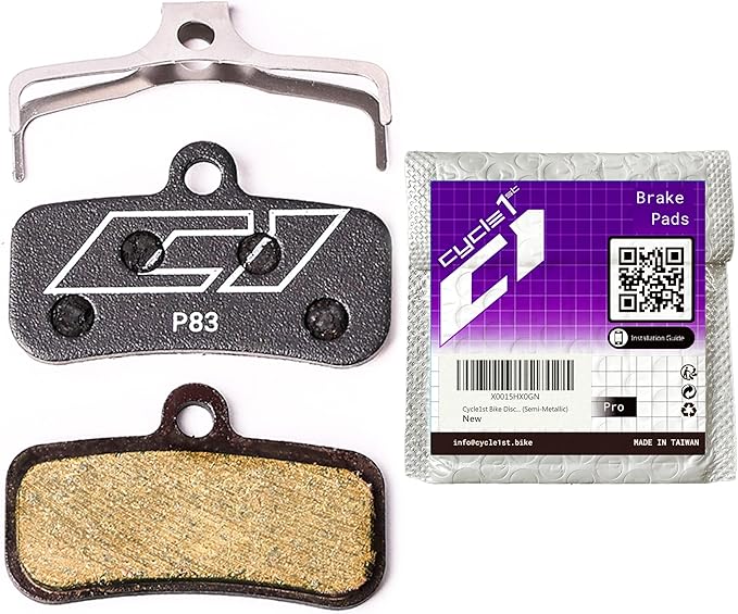 Bike Disc Brake Pads Compatible with/Replacement for Shimano 4 Piston Calipers XTR XT Surron SLX Deore Saint Zee Tektro TRP Quadiem for Mountain Bikes/MTB 83 (Ceramic/Semi-Metallic)