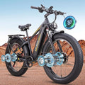 8000W Peak Dual Motor Electric Bike for Adults, 50MPH Max Fast E-Bike,52V 26Ah Battery 95 Miles Long Range Ebikes,26"x4.0 Fat Tires Electric Mountain Bicycle for Off-road Commuter Sand Beach Snow