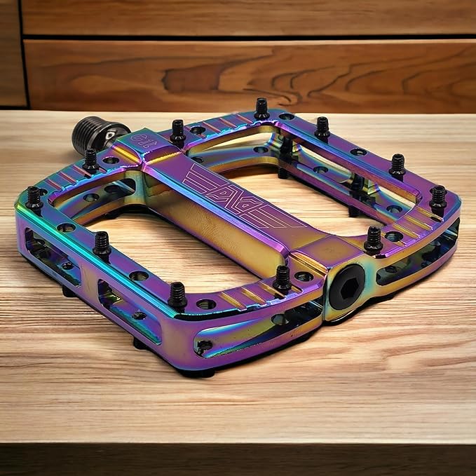 PDX G11 Mountain Bike Pedal MTB Pedal Large Concave Platform Machined Aluminum Polished Bicycle Non-Slip Pedals 9/16 Chromoly Spindle Smooth Ball Bearings