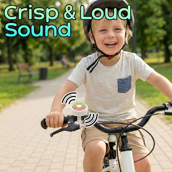 Bike Bell for Kids & Adults, Cute Bicycle Bell with Loud Crisp Sound, Cycling Accessory for Most Bikes, Durable Adjustable Size Easy to Install
