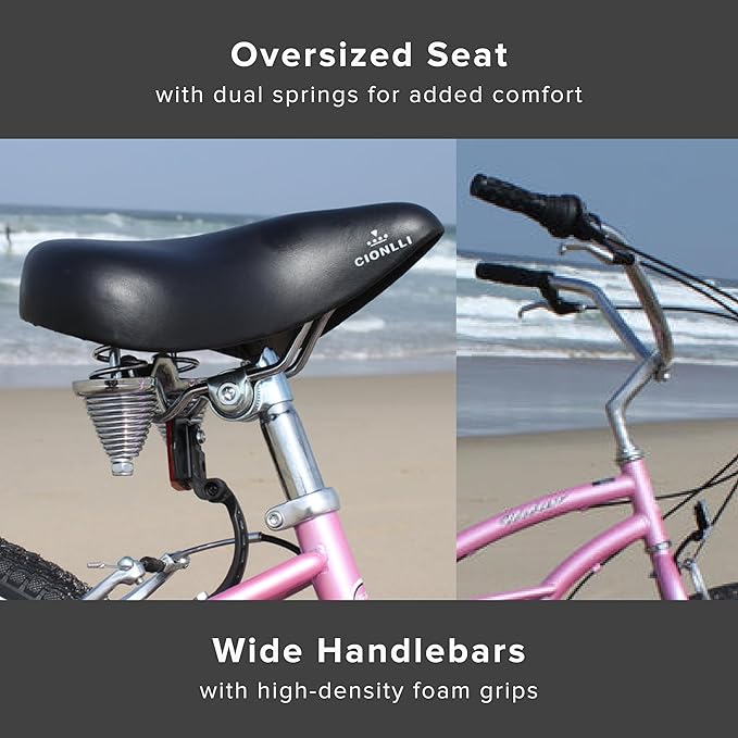 sixthreezero Urban Lady Beach Cruiser Bike, Women's 3 Speed Hybrid Bicycle