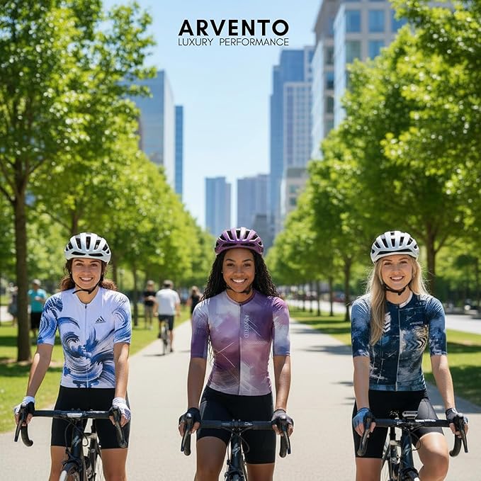 ARVENTO Unisex Cycling Jersey – Performance Fit, Breathable & Quick-Dry Short-Sleeve Road Jersey, 3 Rear Pockets