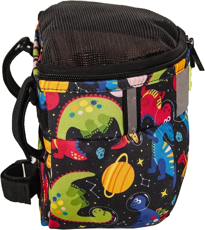Kids Bike Basket,Durable Front Frame Bicycle & Scooter Basket Bag,Waterproof Fabric Bicycle Handlebar Bag for Boys, Girls, Toddlers with Zipper Mesh Lip (Dinosaur)