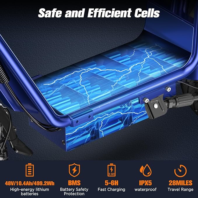 Electric Scooter Adults, 1300W/900W Peak Motor, Electric Scooter with Seat, 48V 13Ah/10.4Ah Battery, 14" Tires, 35/28 Miles Range, 20 MPH, 330 LBS Load, Dual Braking