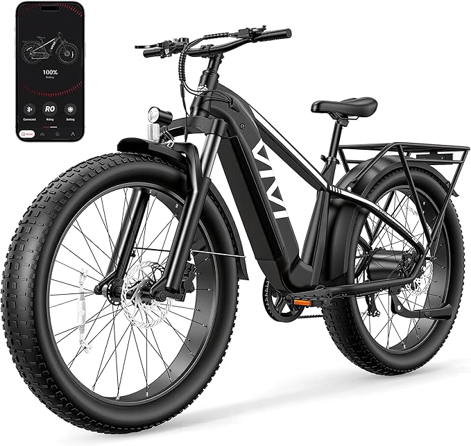 Vivi ACE01 Electric Bike for Adults,26" x 4.0 Fat Tire Ebike,1500W Peak Motor Torque Sensor Electric Mountain Bike,25MPH Electric Bicycle with 48V 15AH Battery,Hydraulic Brake,SGS Certified to UL2849