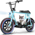 Caroma Peak 1200W/1000W/800W/500W Electric Scooter with Seat,16"/20" Fat Tire Ebike All-Terrain,Max 30Miles&20MPH Electric Scooter Adults,Electric Motorcycle Adults with Storage Basket for Cargo&Pets