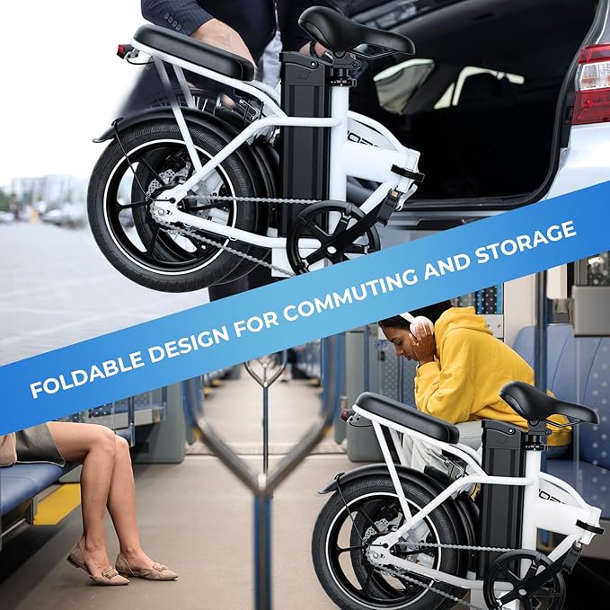 WINDHORSE 16" Folding Electric Bike for Adults, 630W Peak Electric Bicycle, 20MPH, 20-35 Miles Range, 288Wh Removable Battery, UL2849 Certified Commuter Ebike