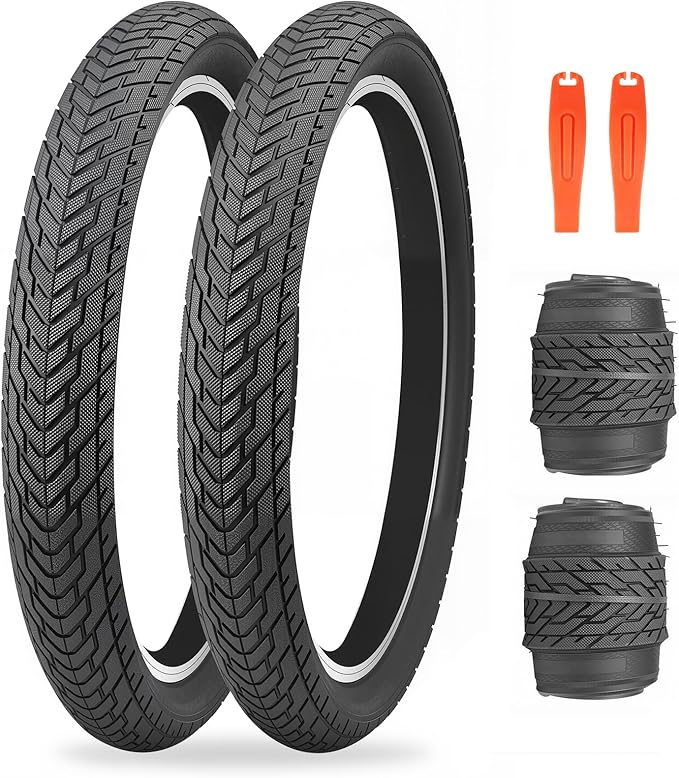 ZUKKA 20 x 2.35 Bike Tire 1/2 Pack 20 inch x 2.35 BMX Bike Tire Folding Replacement Tire for MTB Mountain Bike, BMX Bicycle Commuter Bike