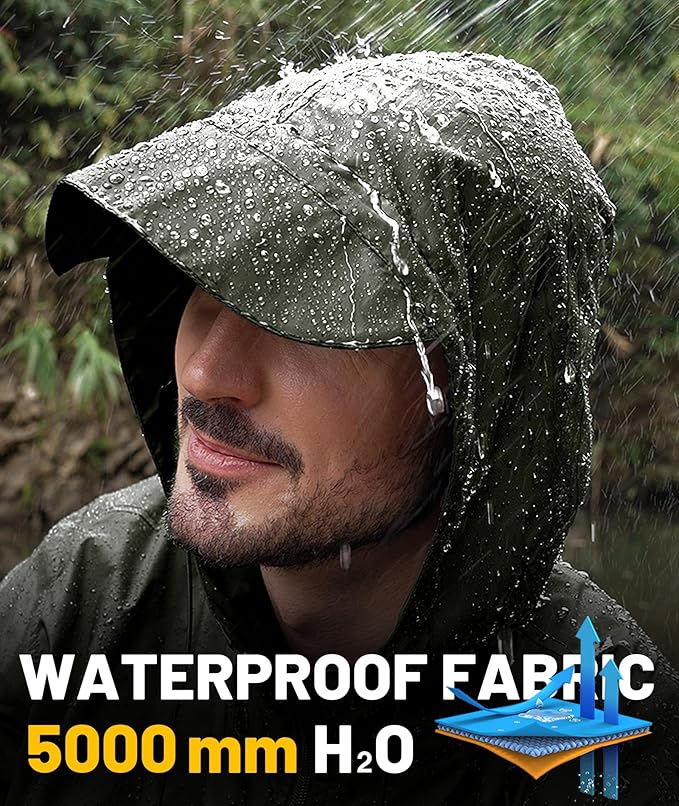 SWISSWELL Mens Rain Jacket & Coats Packable Lightweight Waterproof Windbreaker Hooded for Golf Cycling Hiking