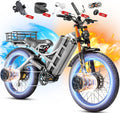 eAhora 2026 Romeo Pro3/2 50/46Mph Ebike 5600/4000W Dual Motor 200+Miles Electric Bike for Adults, 52V/70Ah 60V/80Ah Long Range 26 * 4.0" Fat Tire Full Suspension Electric Mountain Bike