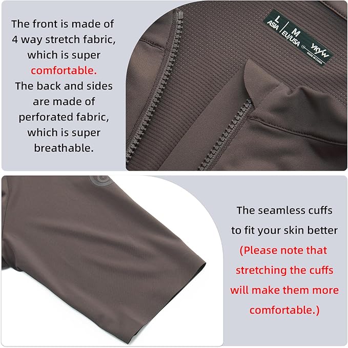 YKYWBIKE Cycling Jersey Men with Pockets Bike Jersey Short Sleeve Biking Shirts for Men Cycling Breathable MTB Biker Shirts
