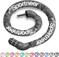 Sportneer Bike Lock: 5 Digit Combination High Security Anti Theft Bike Chain Lock - 3.2/3.6/4ft Heavy Duty Keyless Bicycle Lock for Bike, Motorcycle, Scooter, Door & Gate - 4/6mm Thick, Easy to Use