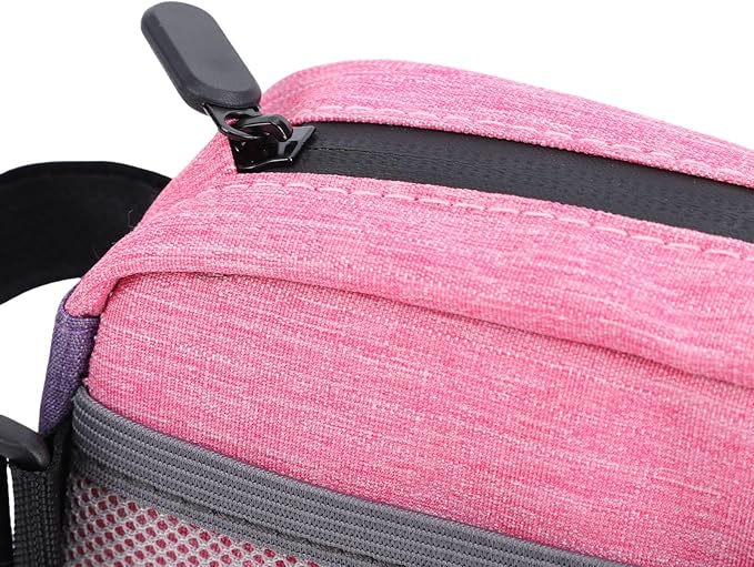 Fockety Top Tube Bike Bag, Color Blocking 0.8L Bike Frame Bag Bike Frame Storage Bag Bike Accessories Pouch for Mountain Road Bikes (Blue Pink Purple)