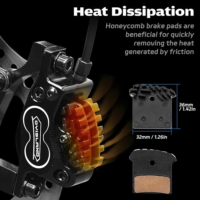 SD-230X MTB Hydraulic Disc Brake Set 2-Pistons/4-Pistons,Aluminum Front and Rear Two-Finger Brake levers,Brake Kit for Mountain Bike