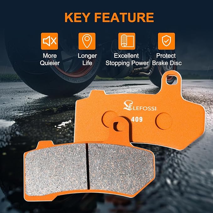 Front and Rear Brake Pads Compatible with for can am Spyder RS RS-S RT RT-S ST F3 F3-S F3-T 2008 2009 2010 2011 2012 Carbon Fiber Brake Pads Replacement Kits Sets FA474F FA473R