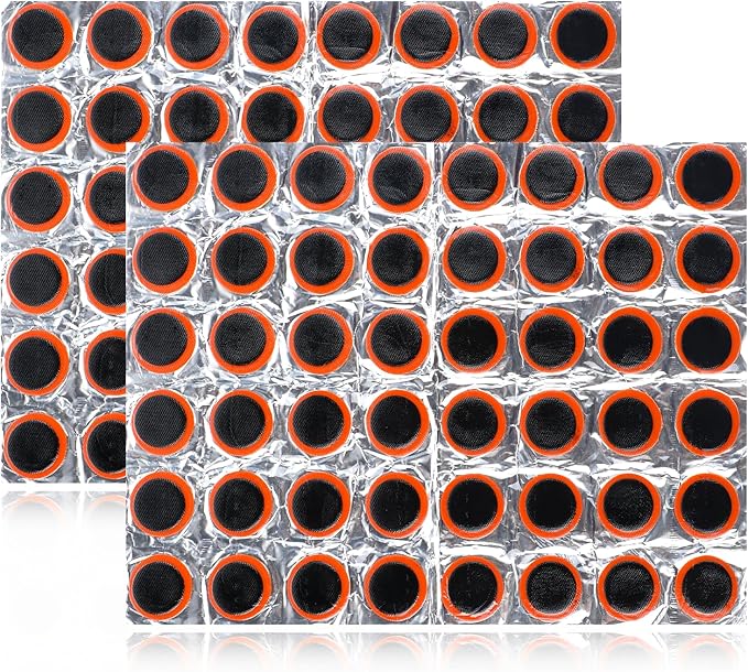 Giantree 96Pcs Rubber Bike Tire Patches, Rubber Patch Outdoor Cycling Bicycle Tire Tool, Bicycle Inner Tube Puncture Patch for Motorcycle BMX Cycling MTB Road Mountain Bicycle A3 (Without Glue)