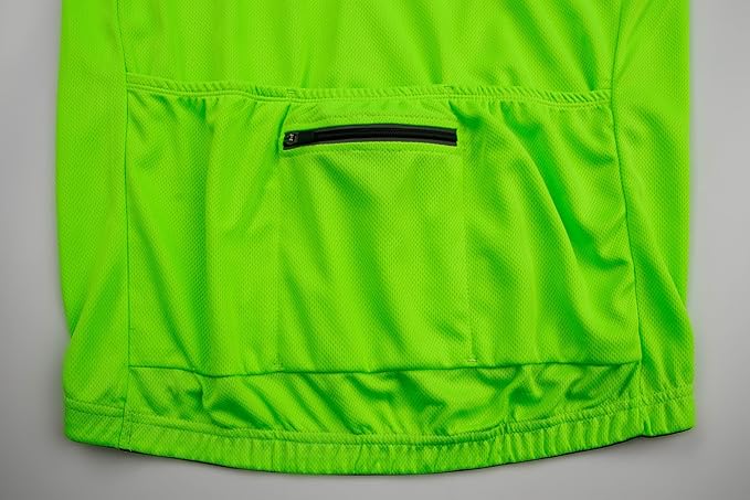 Men's Cycling Jersey Short Sleeves Bike Jersey 1/3 Zipper Solid Color Club Fit, Biking Cycling Shirt Zipper Pocket