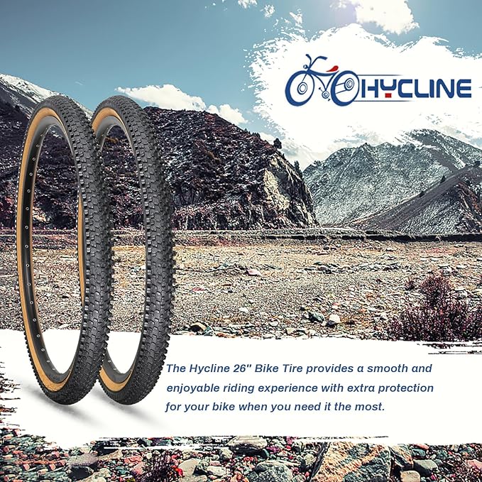 Hycline Mountain Bike Tire: 20/24/26/27.5-inch Folding Replacement High-Performance Wear-Resistant Bicycle Tires for MTB Off-Road Bike