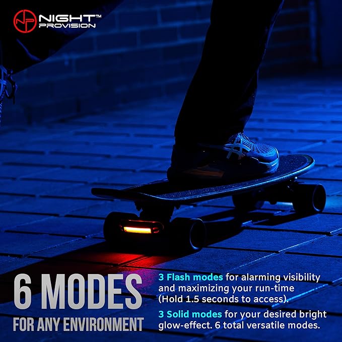 LINE-120 Front & Rear Bike or Skateboard Lights – USB Rechargeable LED Headlight & Taillight Set – Accessories for Bicycle, Longboard & Skateboard Safety