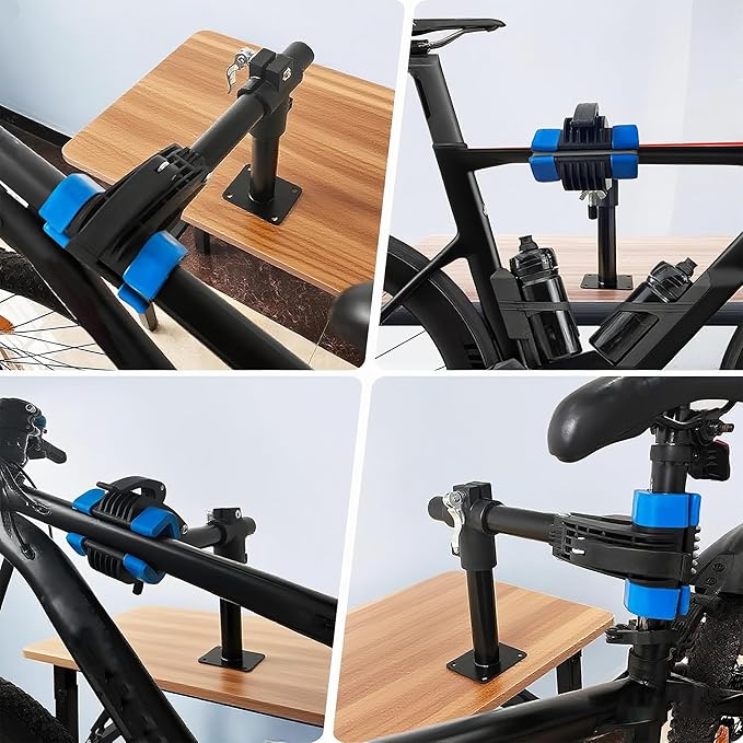 Bike Repair Stand – Heavy-Duty Floor Mounted Bicycle Maintenance Rack with Adjustable Height & 360° Rotating Clamp – Professional Bike Work Stand for Home, Garage & Workshop