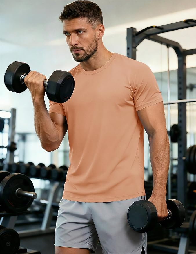 MAGCOMSEN Men's Short Sleeve UPF 50+ T-Shirt Quick Dry Workout Athletic Running Swim Tops Tee Rash Guard Performance Shirts