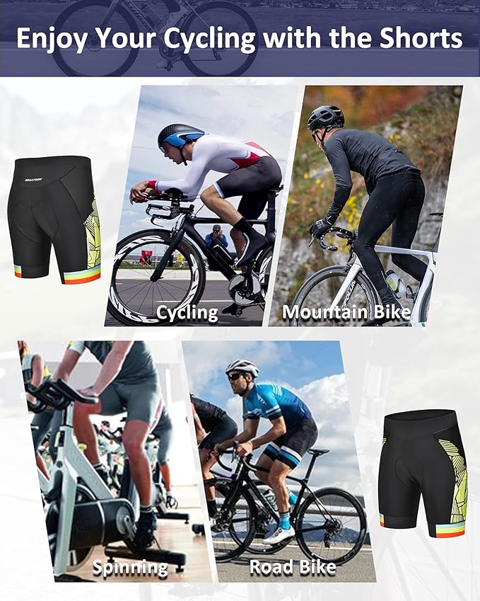 Padded Cycling Shorts Men's Cycling Underwear with 3D Padding Biking Bicycle Shorts Shock Absorb Comfortable Lightweight