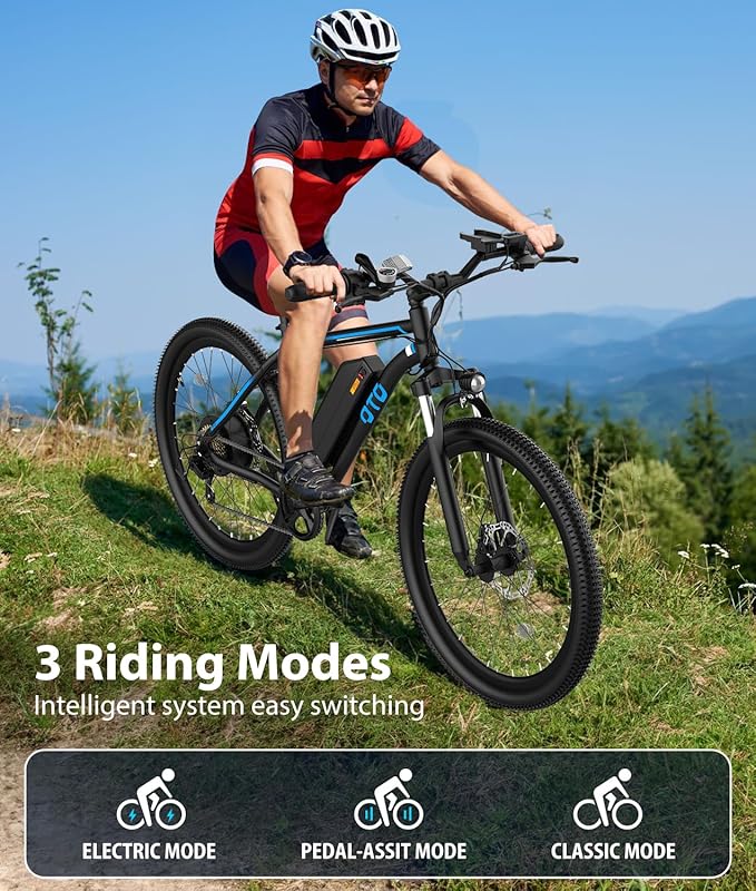 28 MPH Electric Bikes for Adults 1600W Peak Motor EBike 26 inch 90 Miles Max Range Mountain Ebikes with 48V Removable Battery Electric Bicycle with Front Suspension 7 Speed E Bike