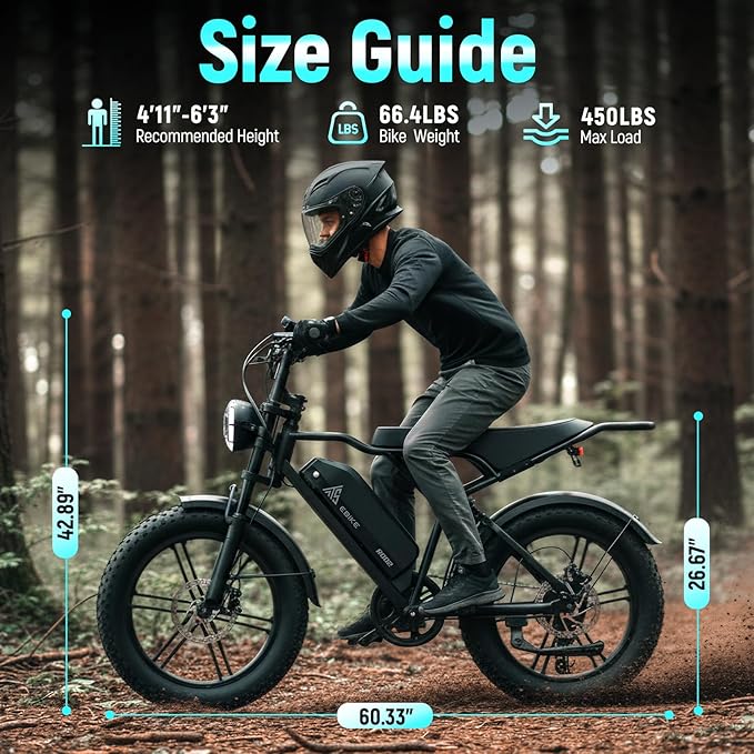 TST Electric Bike for Adults, 1500W Peak Motor, 28 MPH, 20" x 4.0" Fat Tire E-Bike, 48V 15Ah/25Ah Removable Battery, Dual Hydraulic Disc Brakes, Dual Suspension, LCD & APP, UL 2849 Certification