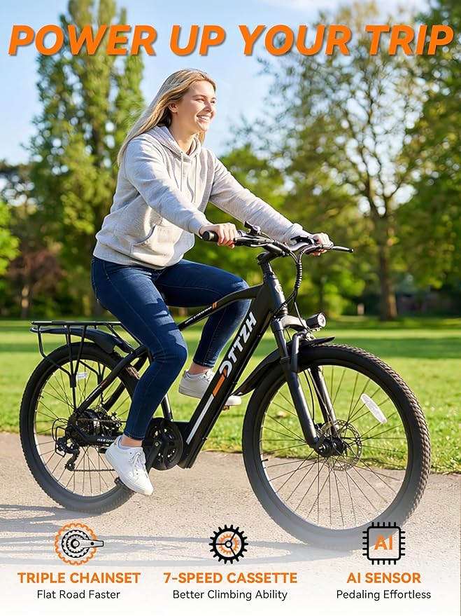 SD26 Electric Bike for Adult with NFC Unlock, 25MPH Peak 750W Ebike with 48V 13Ah & 60 Miles Max Range, 26" Commuter E-Bike for Men Women, UL 2849 Certified