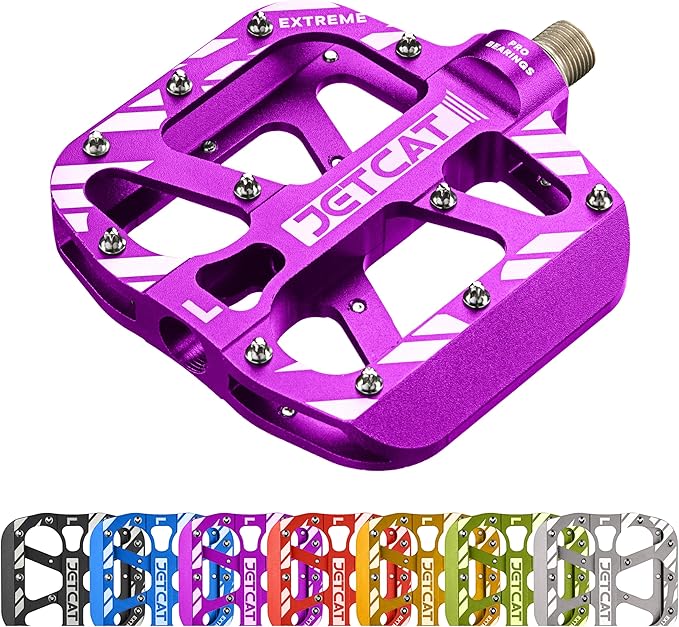 Mountain Bike Pedals Flat - MTB Pedals Flat, Bicycle Pedals, Road Bike Pedals, BMX Pedals, for BMX MTN Road Gravel EBike, Specialized Parts, Adults, Aluminum Metal Stamp 9/16"