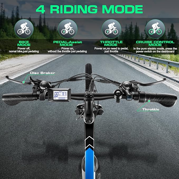 Vivi Electric Bike for Adults, Peak 1000W Ebike 26" Electric Mountain Bike, 22MPH Adult Electric Bicycles Commuter Ebike with 48V Battery, Up to 50 Miles, 21 Speed, SGS Certified to UL2849