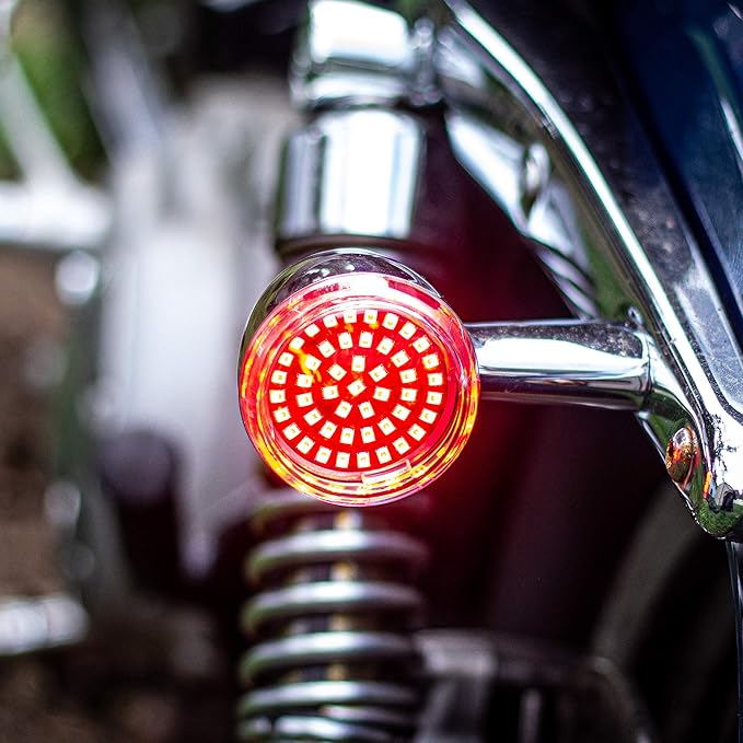 Eagle Lights 8748TS-G2B-4-C Midnight Edition 2 Inch Front and Rear LED Turn Signal Kit Compatible with Harley Davidson® Motorcycles - 1157 Front / 1157 Rear/Add Clear Lenses