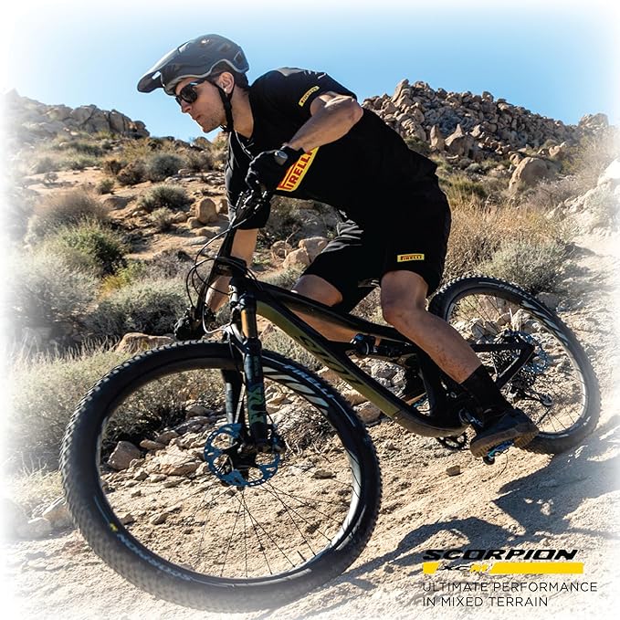 Pirelli Scorpion XC M Orange Label 60-622 (29x 2.4) MTB Bicycle Tire - Designed for Hardpacked Courses and Mixed Terrains, 120TPI and ProWall Casing- Mountain Bike Tire w/Keychain (2 Pk)