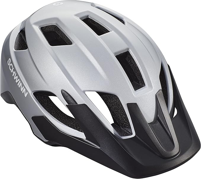 Schwinn Yahara ERT Bike Helmet for Adult Youth Men Women Ages 8 and Up, Can Fit Head Circumference 54-62 cm, with 14 Vents, Removable Visor, and Adjustable Locking Strap