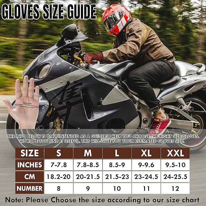 Motorcycle Gloves for Men & Women – Touchscreen Dirt Bike Gloves with Hard Knuckle Armor & Non-Slip Grip for Motorcycling, Road Racing, Biking, Climbing & Outdoor