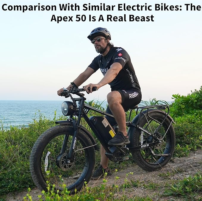 Apex 50 Electric Bike Dual Motor for Adults (CA Immediate-De'livery) 52V 25AH/48V 25AH, 26" Fat Tires Full Suspension 35MPH/100Mile, Hydraulic Brake